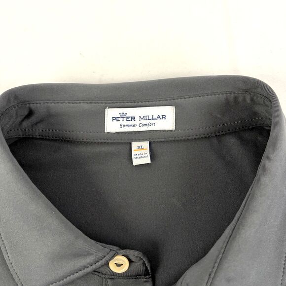 Mens Peter Millar Summer Comfort Short Sleeve Polo Shirt Size XL Gray Golf - Picture 2 of 7